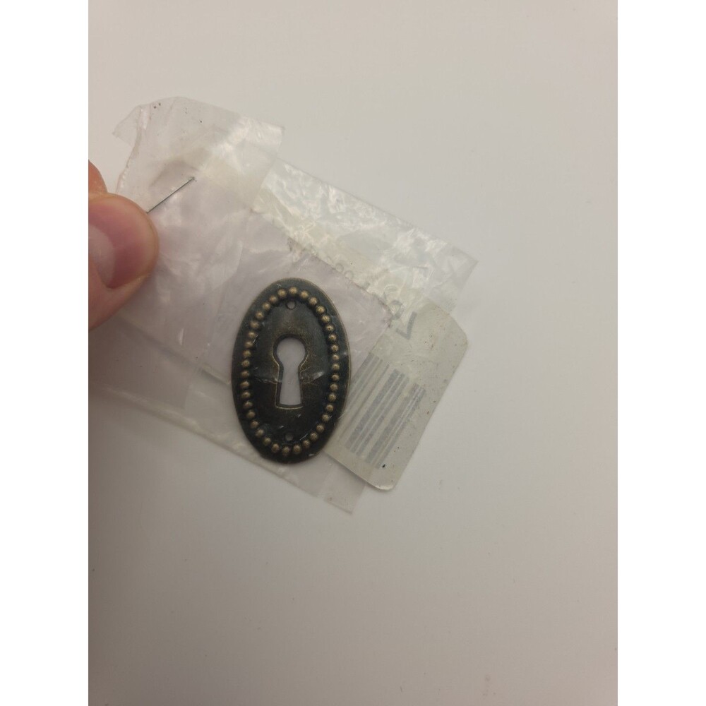 Oval Antique Brass Plated Decorative Keyhole Cover 1 1/2" x 1" Keyhole No Screw